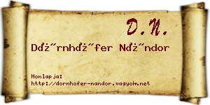 Dörnhöfer Nándor névjegykártya