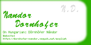 nandor dornhofer business card