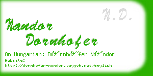 nandor dornhofer business card